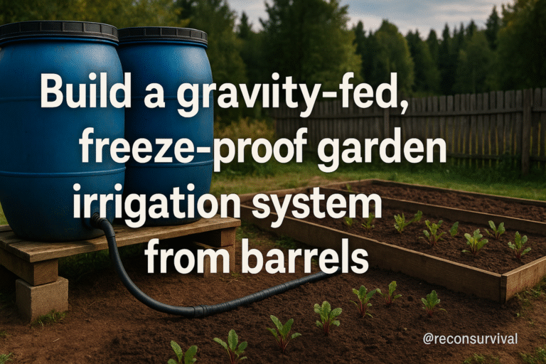 Build a gravity-fed, freeze-proof garden irrigation system from barrels