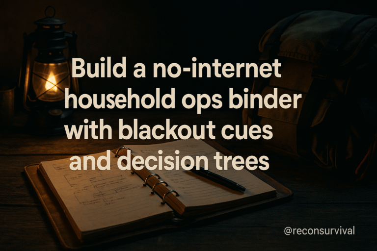Build a no-internet household ops binder with blackout cues and decision trees