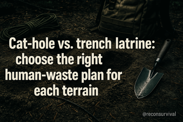 Cat-hole vs. trench latrine: choose the right human-waste plan for each terrain.
