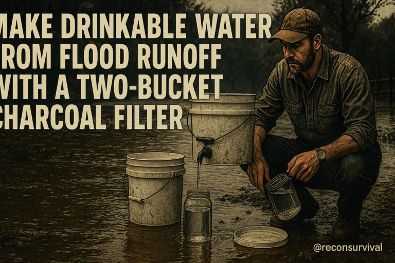 Make Drinkable Water From Flood Runoff With a Two-Bucket Charcoal Filter