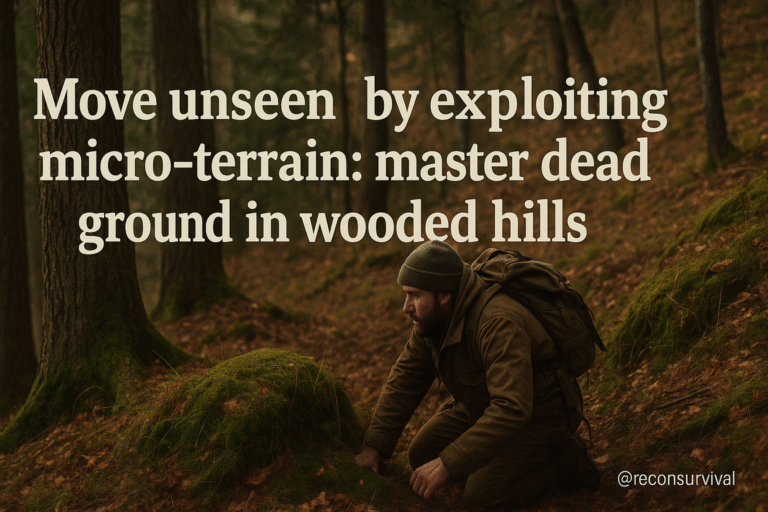 Move unseen by exploiting micro-terrain: master dead ground in wooded hills.
