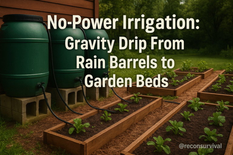 No-Power Irrigation: Gravity Drip From Rain Barrels to Garden Beds