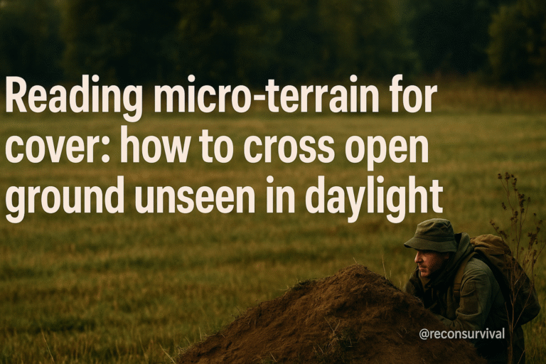 Reading micro-terrain for cover: how to cross open ground unseen in daylight.