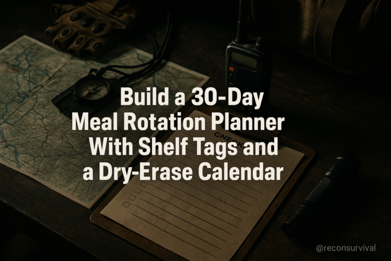Build a 30-Day Meal Rotation Planner With Shelf Tags and a Dry-Erase Calendar.