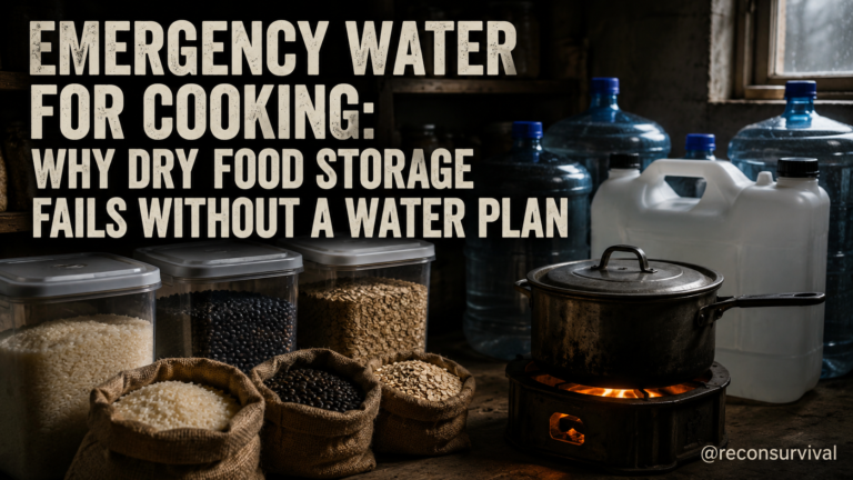 Emergency Water for Cooking: Why Dry Food Storage Fails Without a Water Plan