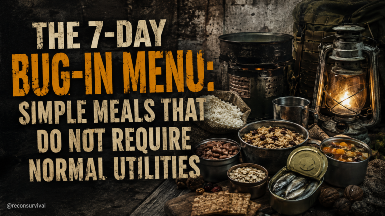 The 7-Day Bug-In Menu: Simple Meals That Do Not Require Normal Utilities